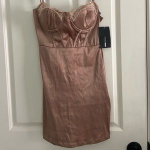 NWT Fashion Nova Bodice Beige Mini Dress size S